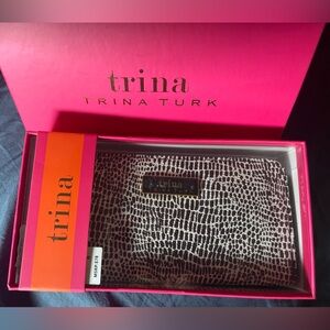 Trina Turk Black & White Large Zip Around Wallet